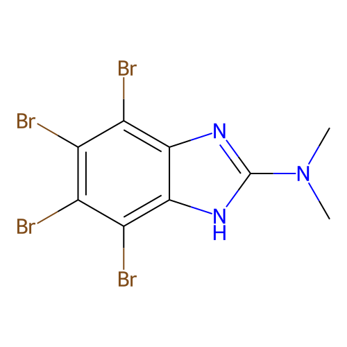 2-dimethylamino-4,5,6,7-tetrabromo-1H-benzimidazole structure