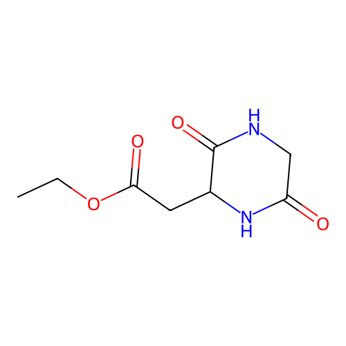 Ethyl 2-(3,6-dioxopiperazin-2-yl)acetate structure
