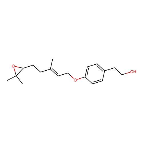 Benzeneethanol, 4-((5-(3,3-dimethyloxiranyl)-3-methyl-2-pentenyl)oxy)-, (E)- structure