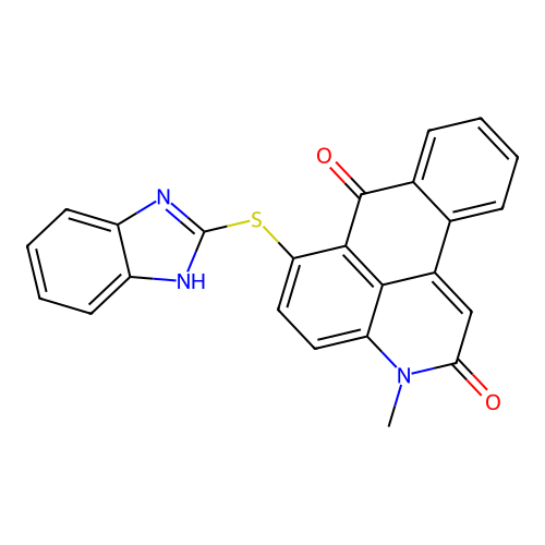 6-((1H-benzo[d]imidazol-2-yl)thio)-3-methyl-2H-naphtho[1,2,3-de]quinoline-2,7(3H)-dione structure