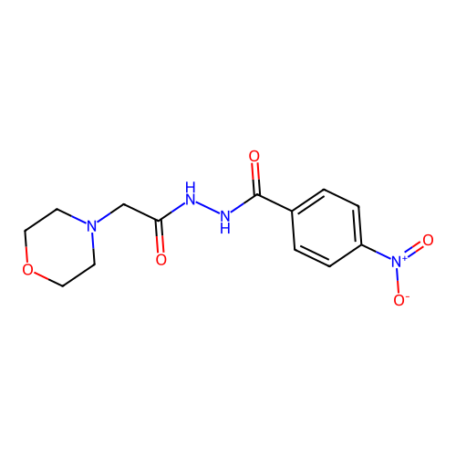 N'-(morpholin-4-ylacetyl)-4-nitrobenzohydrazide structure