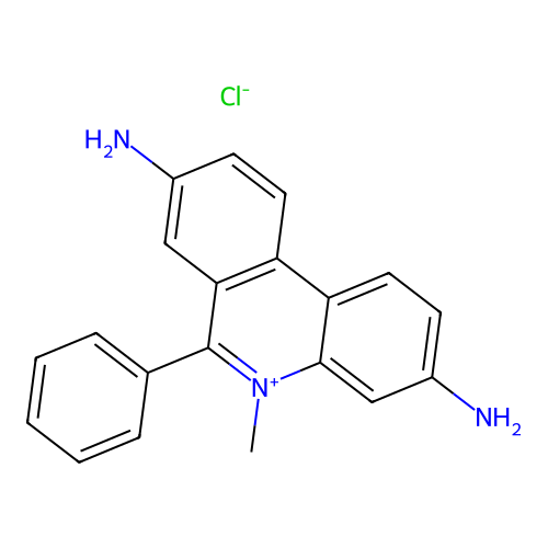 3,8-Diamino-5-methyl-6-phenylphenanthridinium chloride structure
