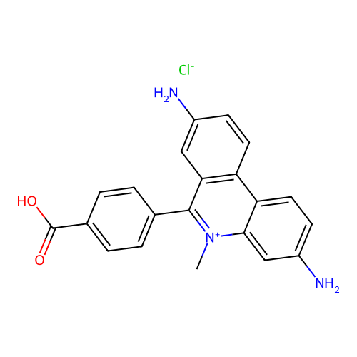 3,8-Diamino-6-(4-carboxyphenyl)-5-methylphenanthridinium chloride structure