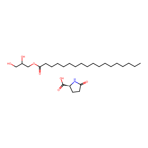 L-Proline, 5-oxo-, ester with 2,3-dihydroxypropyl octadecanoate structure