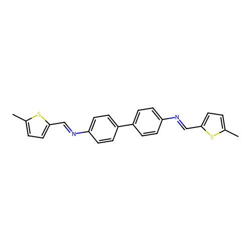 N,N'-bis[(E)-(5-methylthiophen-2-yl)methylidene]biphenyl-4,4'-diamine structure