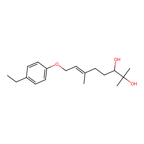 (E)-8-(4-Ethylphenoxy)-2,6-dimethyl-6-octene-2,3-diol structure