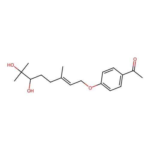 Ethanone, 1-(4-(((2E)-6,7-dihydroxy-3,7-dimetyl-2-octenyl)oxy)phenyl)- structure