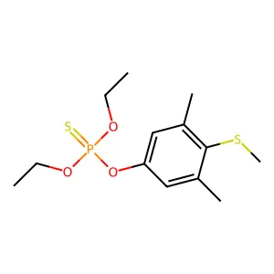 Phosphorothioic acid, O-(3,5-dimethyl-4-(methylthio)phenyl) O,O-diethyl ester structure