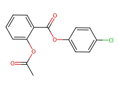 Benzoic acid, 2-(acetyloxy)-, 4-chlorophenyl ester structure