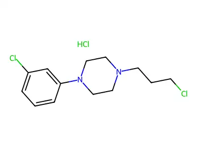 1-(3-Chlorophenyl)-4-(3-chloropropyl)piperazin-1-ium;chloride structure