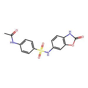 N-[4-[(2-oxo-3H-1,3-benzoxazol-6-yl)sulfamoyl]phenyl]acetamide structure