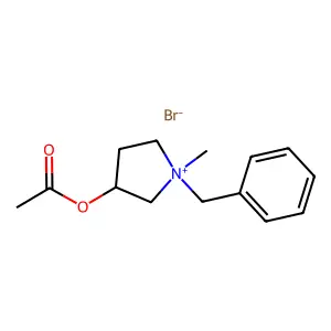 Pyrrolidinium, 3-(acetyloxy)-1-methyl-1-(phenylmethyl)-, bromide (1:1) structure