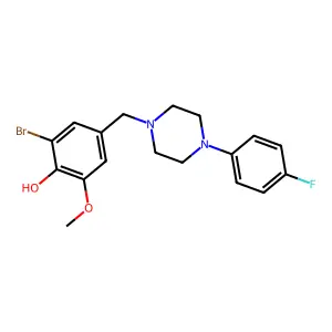 2-Bromo-4-[[4-(4-fluorophenyl)piperazin-1-yl]methyl]-6-methoxyphenol structure