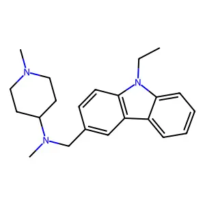 N-[(9-ethylcarbazol-3-yl)methyl]-N,1-dimethyl-piperidin-4-amine structure
