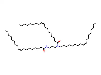 N-[3-[octadec-9-enoyl(octadec-9-enyl)amino]propyl]octadec-9-enamide structure