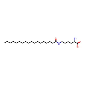 N6-(1-oxooctadecyl)-L-lysine structure