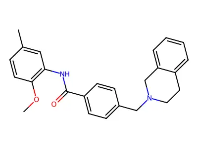 4-(3,4-dihydroisoquinolin-2(1H)-ylmethyl)-N-(2-methoxy-5-methylphenyl)benzamide structure