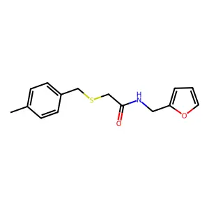 N-(furan-2-ylmethyl)-2-[(4-methylphenyl)methylsulfanyl]acetamide structure