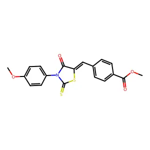 methyl 4-{[3-(4-methoxyphenyl)-4-oxo-2-thioxo-1,3-thiazolidin-5-ylidene]methyl}benzoate structure