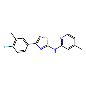 4-(4-fluoro-3-methylphenyl)-N-(4-methylpyridin-2-yl)-1,3-thiazol-2-amine structure