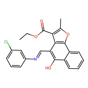 ethyl 4-{[(3-chlorophenyl)amino]methylidene}-2-methyl-5-oxo-4H,5H-naphtho[1,2-b]furan-3-carboxylate structure