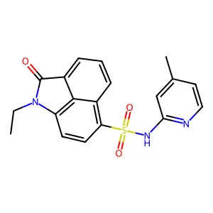 1-ethyl-N-(4-methylpyridin-2-yl)-2-oxo-1,2-dihydrobenzo[cd]indole-6-sulfonamide structure