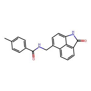 4-methyl-N-[(2-oxo-1,2-dihydrobenzo[cd]indol-6-yl)methyl]benzamide structure