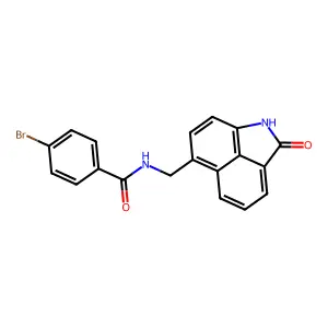 4-bromo-N-[(2-oxo-1,2-dihydrobenzo[cd]indol-6-yl)methyl]benzamide structure