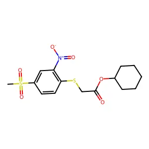 Cyclohexyl 2-[4-(methylsulfonyl)-2-nitrophenylthio]acetate structure