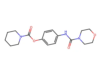 4-(Morpholine-4-carboxamido)phenyl piperidine-1-carboxylate structure