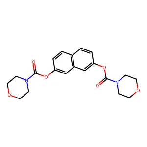 7-Morpholin-4-ylcarbonyloxy-2-naphthyl morpholine-4-carboxylate structure
