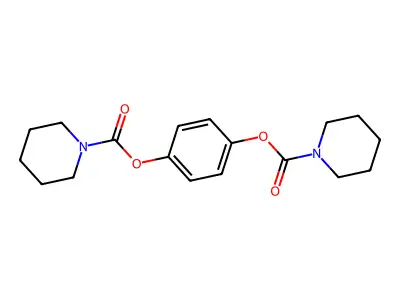 [4-(Piperidine-1-carbonyloxy)phenyl] piperidine-1-carboxylate structure