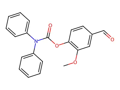 (4-formyl-2-methoxyphenyl) N,N-diphenylcarbamate structure