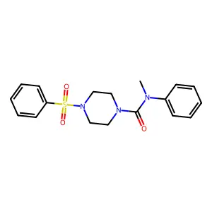 4-(benzenesulfonyl)-N-methyl-N-phenyl-1-piperazinecarboxamide structure
