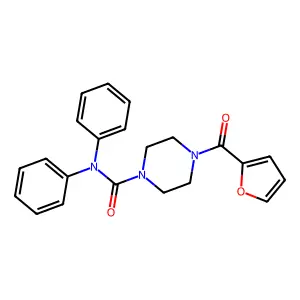4-(furan-2-carbonyl)-N,N-diphenylpiperazine-1-carboxamide structure