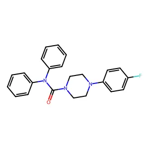 4-(4-fluorophenyl)-N,N-diphenylpiperazine-1-carboxamide structure