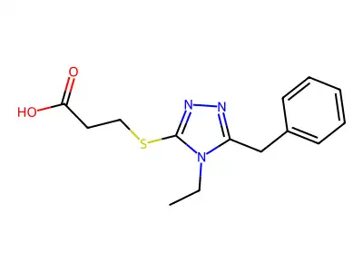 3-[4-Ethyl-5-benzyl-1,2,4-triazol-3-ylthio]propanoic acid structure