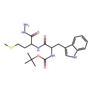 tert-butyl N-[1-[(1-hydrazinyl-4-methylsulfanyl-1-oxobutan-2-yl)amino]-3-(1H-indol-3-yl)-1-oxopropan-2-yl]carbamate structure