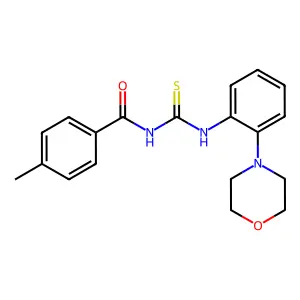 4-methyl-N-[(2-morpholin-4-ylphenyl)carbamothioyl]benzamide structure