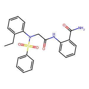 2-{[N-(2-ethylphenyl)-N-(phenylsulfonyl)glycyl]amino}benzamide structure