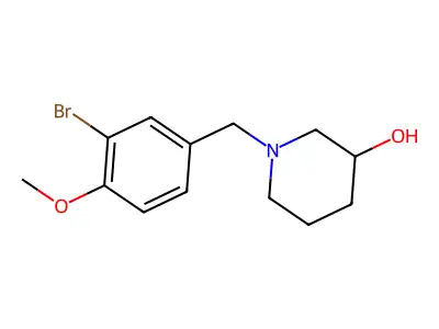 1-[(3-Bromo-4-methoxyphenyl)methyl]piperidin-3-ol structure