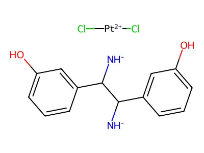 [2-Azanidyl-1,2-bis(3-hydroxyphenyl)ethyl]azanide;dichloroplatinum(2+) structure