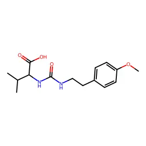 (2S)-2-[2-(4-methoxyphenyl)ethylcarbamoylamino]-3-methylbutanoic acid structure