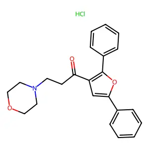1-Propanone, 1-(2,5-diphenyl-3-furyl)-3-morpholino-, hydrochloride structure