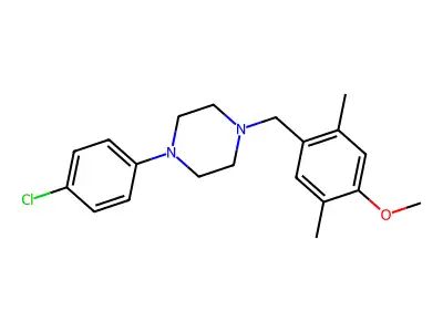 1-(4-Chlorophenyl)-4-(4-methoxy-2,5-dimethylbenzyl)piperazine structure