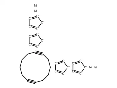 Cyclododeca-1,7-diyne;tetrakis(cyclopenta-1,3-diene);nickel structure