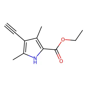 Ethyl 4-ethynyl-3,5-dimethyl-1H-pyrrole-2-carboxylate structure