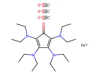Carbon monoxide;iron(3+);2,3,4,5-tetrakis(diethylamino)cyclopenta-2,4-dien-1-one structure