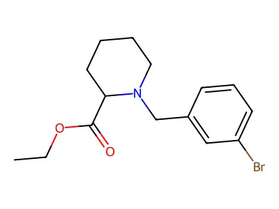 Ethyl 1-[(3-bromophenyl)methyl]piperidine-2-carboxylate structure