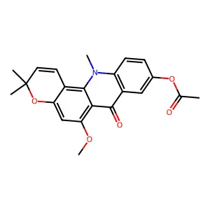 (6-Methoxy-3,3,12-trimethyl-7-oxochromeno[5,6-b]quinolin-9-yl) acetate structure